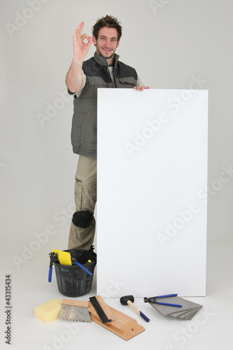 Photo: OK from a tiler with a blank board OK from a tiler with a blank board