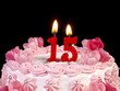 Birthday-anniversary cake with candles  Nr. 15