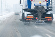 snowblower in the street during the winter