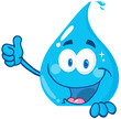 Smiling Water Drop Showing Thumbs Up