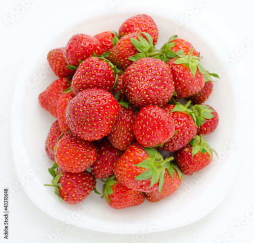 Photo: fresh ripe strawberries, top view fresh ripe strawberries, top view