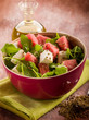 salad with water-melon, arugula feta cheese and fennel seed