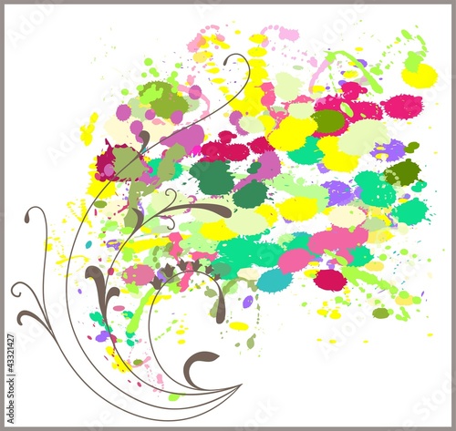 Vector: Golden horn of plenty with floral patterns. Golden horn of plenty with floral patterns.