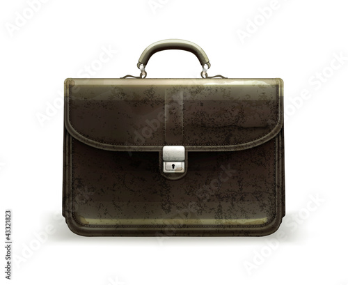 Vector: Brief case, old-style isolated Brief case, old-style isolated