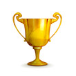 Gold trophy, old-style isolated