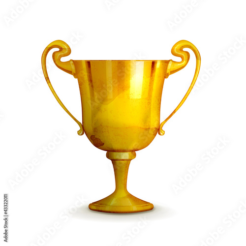 Vector: Gold trophy, old-style isolated Gold trophy, old-style isolated