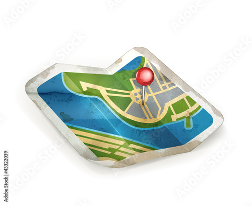 Vector: Map, old-style isolated Map, old-style isolated