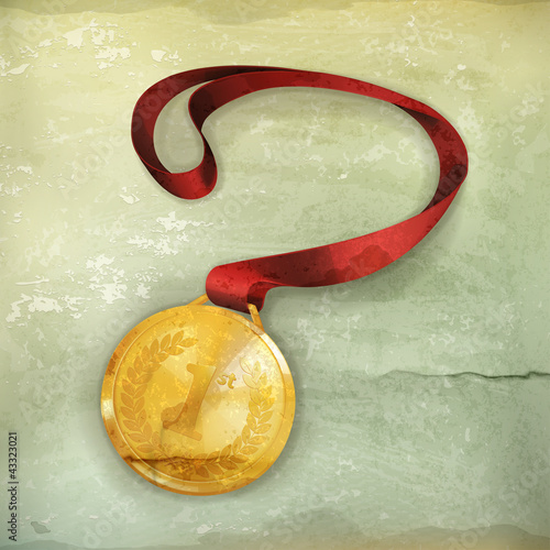 Vector: Gold Medal, old-style Gold Medal, old-style
