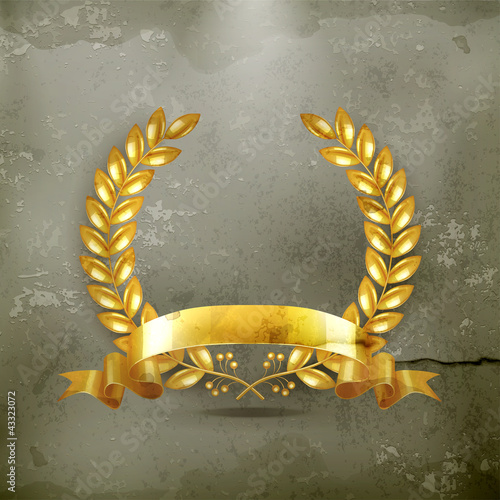 Vector: Gold wreath, old-style Gold wreath, old-style
