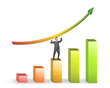 Business man and positive statistics