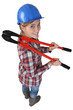 Woman with boltcutters