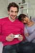 Couple playing computer games