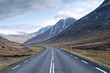 A road and mountains