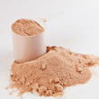 Photo: Scoop of chocolate whey isolate protein powder Scoop of chocolate whey isolate protein powder