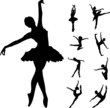 Set of ballet dancers Set of ballet dancers