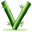 Bambù Lettera V-Bamboo Logo Sign Letter V-Vector