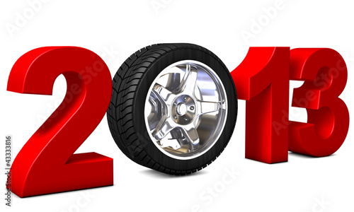 Illustration: 2013 mit Autoreifen 2013 mit Autoreifen