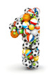 Illustration: Number 1, gaming balls alphabet Number 1, gaming balls alphabet