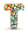 Letter T, gaming balls alphabet