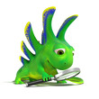 Lizard with magnifying glass