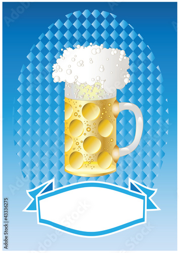 Vector: oktoberfest-caraffa di birra con etichetta oktoberfest-caraffa di birra con etichetta