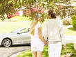 Caucasian couple going on picnic