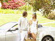 Caucasian couple going on picnic