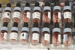 Blood in dropper bottles in tray