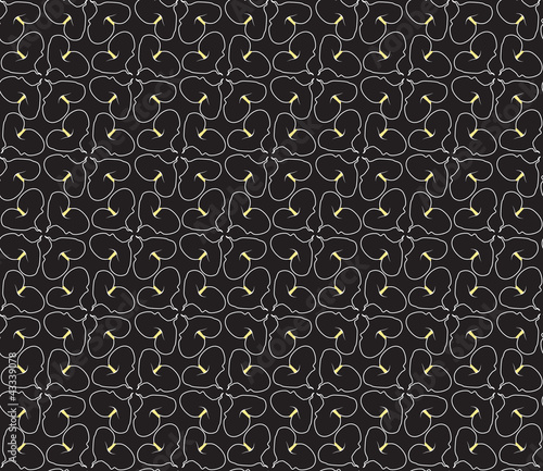 Illustration: seamless pattern with silhouette flowers on black background seamless pattern with silhouette flowers on black background