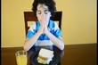 Young Latino Boy Praying for the Food