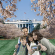 Family taking self-portrait near the White House