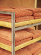 Close up of towels on shelf