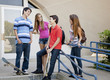 Teenagers hanging out together