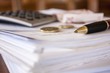 financial composition on the table with money, calculator