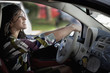 Indian woman driving car