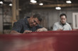 Hispanic worker working in warehouse