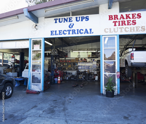 Photo: Open doorway of auto repair shop Open doorway of auto repair shop
