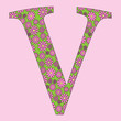 Flower Alphabet Font Vector Illustration