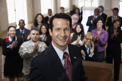 Photo: Supporters clapping for politician Supporters clapping for politician