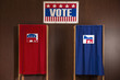 Voting booths in polling place
