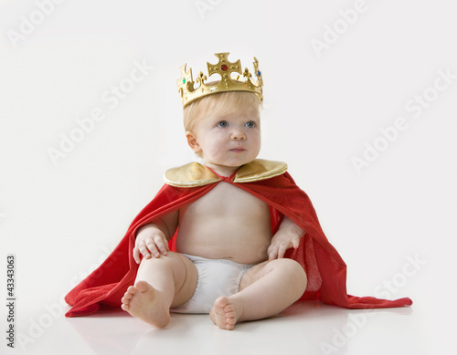 Photo: Caucasian baby boy dressed as king Caucasian baby boy dressed as king