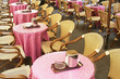 Chairs and tables in sidewalk cafe