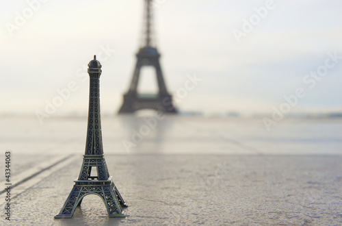 Photo: Souvenir Eiffel Tower near the actual Eiffel Tower Souvenir Eiffel Tower near the actual Eiffel Tower