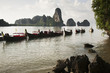 Thai boats moored in ocean