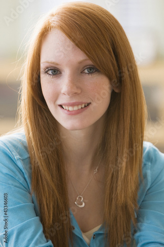 Photo: Smiling Caucasian teenage girl Smiling Caucasian teenage girl
