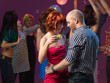 sexy couple dancing, flirting in night club