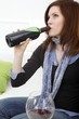 Woman drinking wine