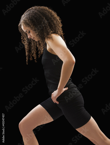 Photo: Caucasian woman exercising Caucasian woman exercising