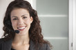 Businesswoman wearing headset