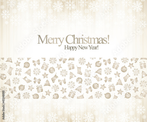 Vector: Christmas & New Year. Vector greeting card Christmas & New Year. Vector greeting card